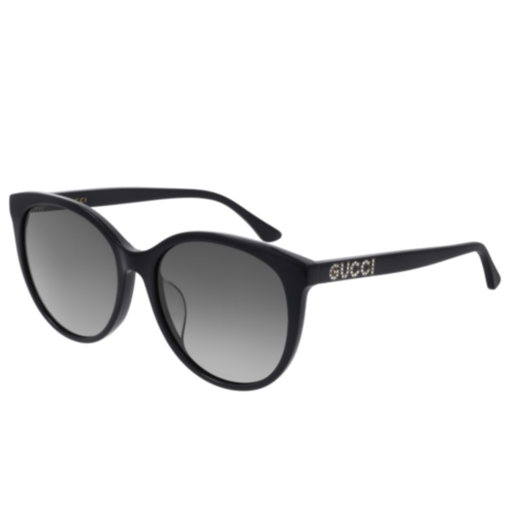 NWT GUCCI GG0729SA Black Shiny Black sunglasses